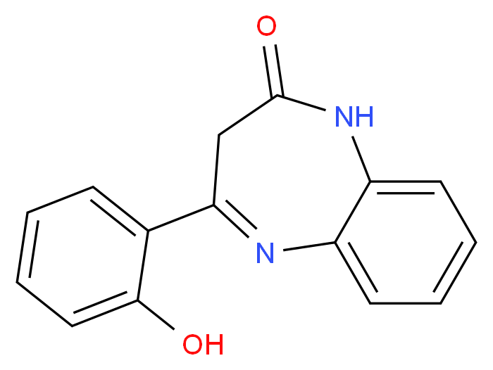 4-(2-hydroxyphenyl)-2,3-dihydro-1H-1,5-benzodiazepin-2-one_分子结构_CAS_61487-06-7