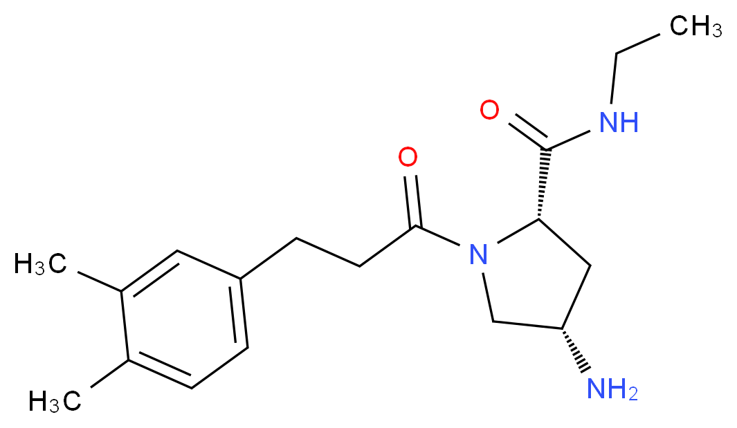 (2S,4S)-4-amino-1-[3-(3,4-dimethylphenyl)propanoyl]-N-ethylpyrrolidine-2-carboxamide_分子结构_CAS_)