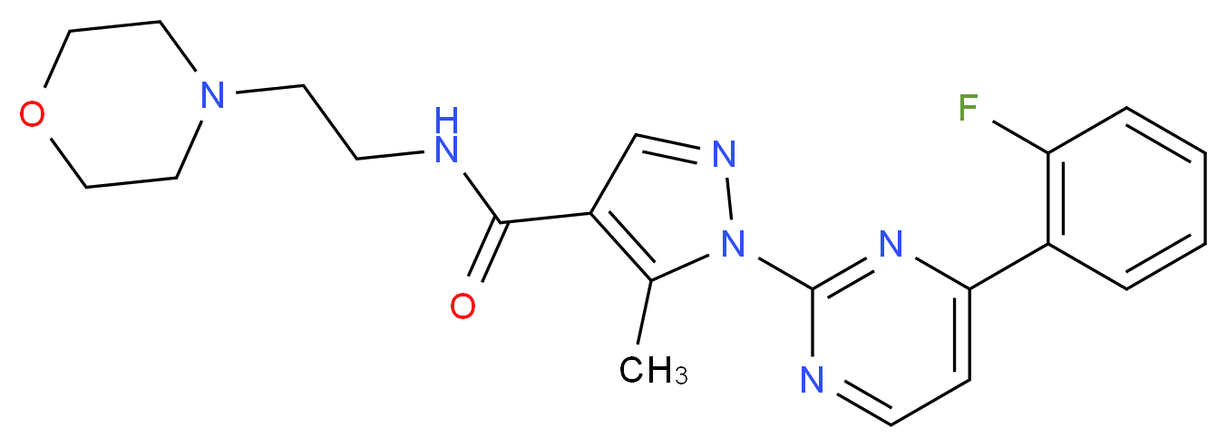 1-[4-(2-fluorophenyl)-2-pyrimidinyl]-5-methyl-N-[2-(4-morpholinyl)ethyl]-1H-pyrazole-4-carboxamide_分子结构_CAS_)