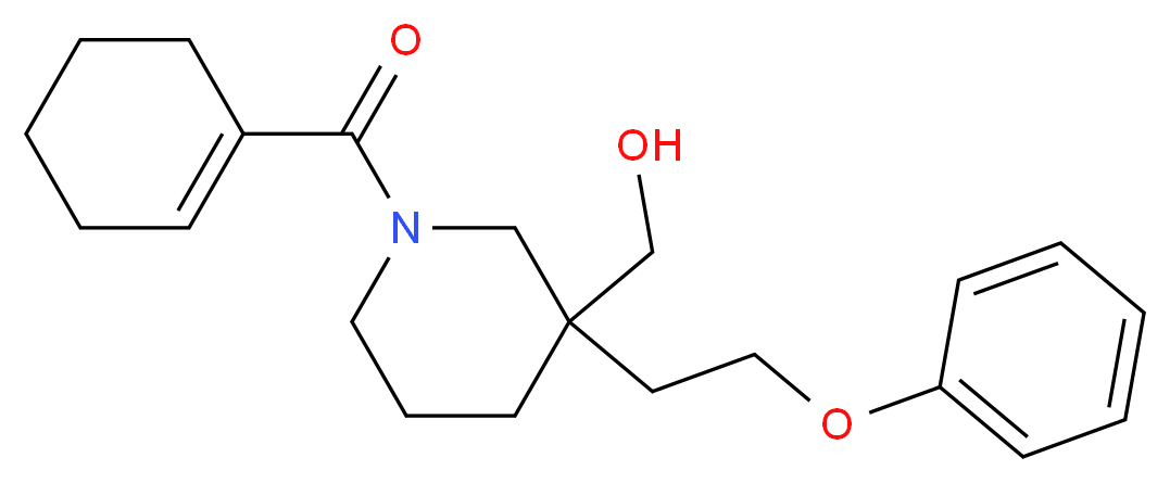 [1-(1-cyclohexen-1-ylcarbonyl)-3-(2-phenoxyethyl)-3-piperidinyl]methanol_分子结构_CAS_)