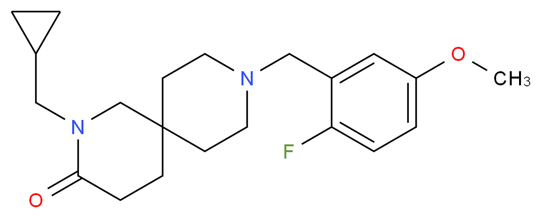 2-(cyclopropylmethyl)-9-(2-fluoro-5-methoxybenzyl)-2,9-diazaspiro[5.5]undecan-3-one_分子结构_CAS_)