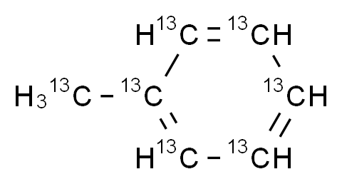 1-(<sup>1</sup><sup>3</sup>C)methyl(1,2,3,4,5,6-<sup>1</sup><sup>3</sup>C<sub>6</sub>)benzene_分子结构_CAS_287399-36-4