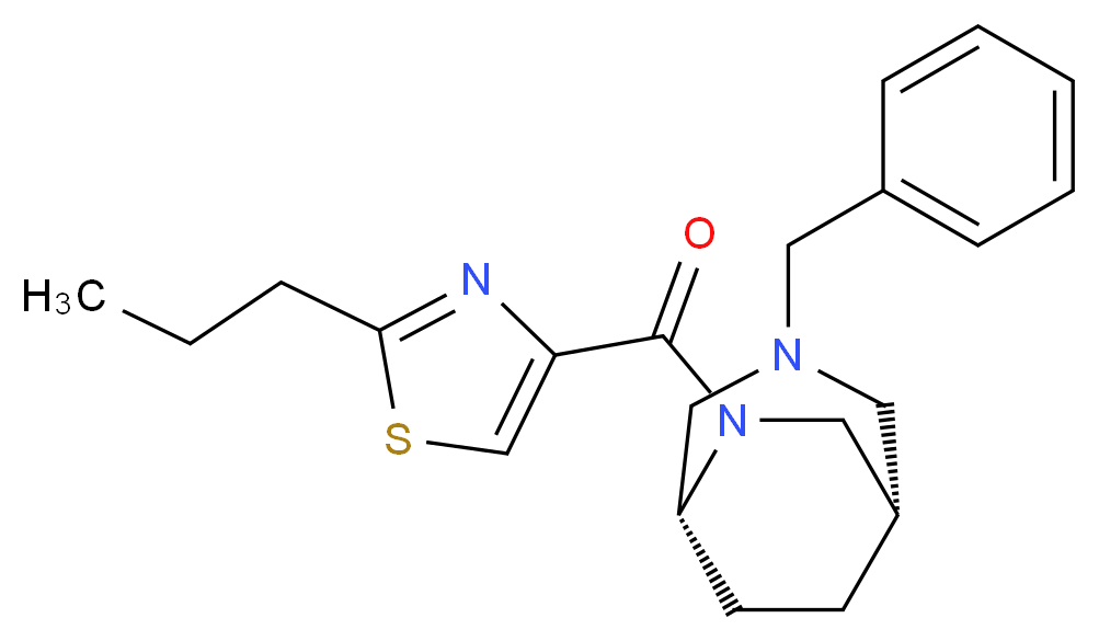 (1S*,5R*)-3-benzyl-6-[(2-propyl-1,3-thiazol-4-yl)carbonyl]-3,6-diazabicyclo[3.2.2]nonane_分子结构_CAS_)