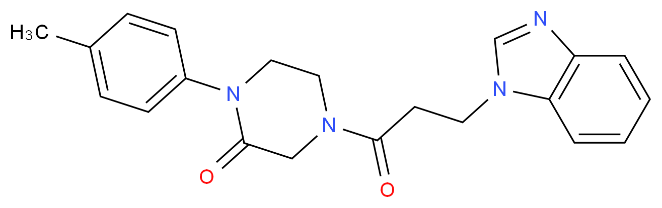 4-[3-(1H-benzimidazol-1-yl)propanoyl]-1-(4-methylphenyl)-2-piperazinone_分子结构_CAS_)