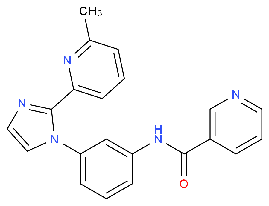 N-{3-[2-(6-methylpyridin-2-yl)-1H-imidazol-1-yl]phenyl}nicotinamide_分子结构_CAS_)
