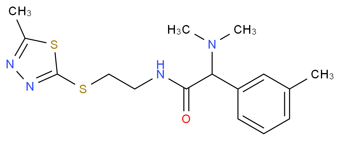 2-(dimethylamino)-2-(3-methylphenyl)-N-{2-[(5-methyl-1,3,4-thiadiazol-2-yl)thio]ethyl}acetamide_分子结构_CAS_)