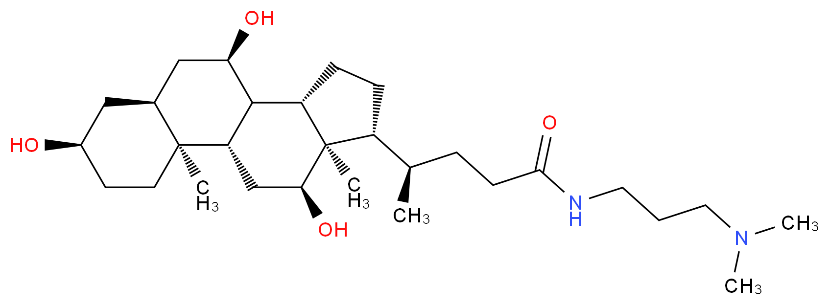 3-(Cholamidopropyl)-1,1-dimethamine_分子结构_CAS_76555-98-1)