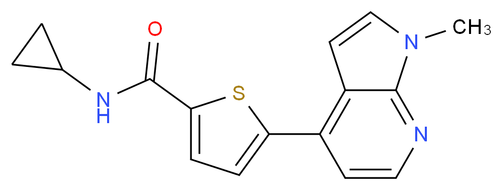 N-cyclopropyl-5-(1-methyl-1H-pyrrolo[2,3-b]pyridin-4-yl)thiophene-2-carboxamide_分子结构_CAS_)