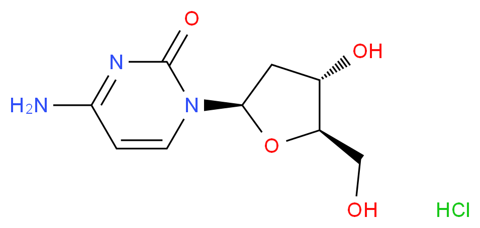 4-amino-1-[(2R,4S,5R)-4-hydroxy-5-(hydroxymethyl)oxolan-2-yl]-1,2-dihydropyrimidin-2-one hydrochloride_分子结构_CAS_3992-42-5