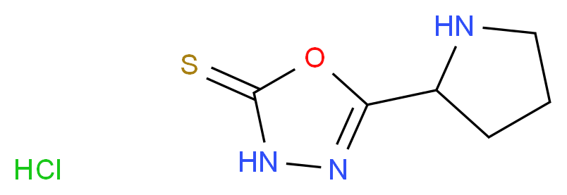 5-(pyrrolidin-2-yl)-1,3,4-oxadiazole-2(3H)-thione hydrochloride_分子结构_CAS_1211596-84-7)