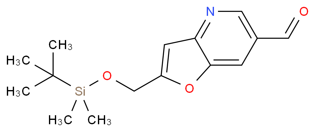 2-((tert-Butyldimethylsilyloxy)methyl)furo[3,2-b]pyridine-6-carbaldehyde_分子结构_CAS_1171920-38-9)