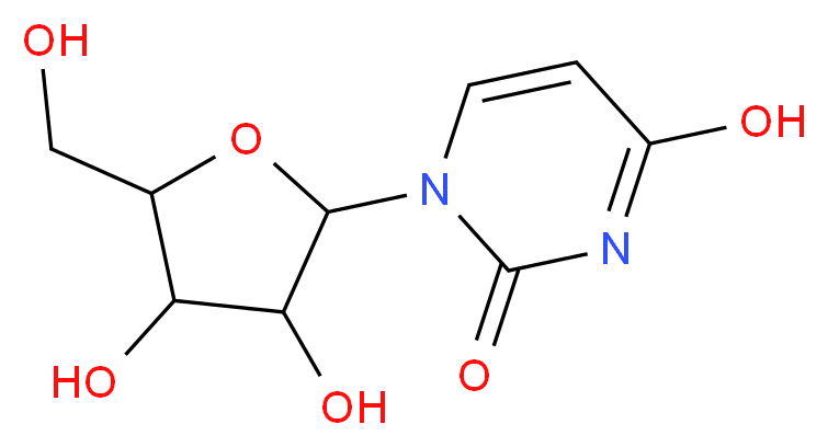 1-[3,4-dihydroxy-5-(hydroxymethyl)oxolan-2-yl]-4-hydroxy-1,2-dihydropyrimidin-2-one_分子结构_CAS_58-96-8