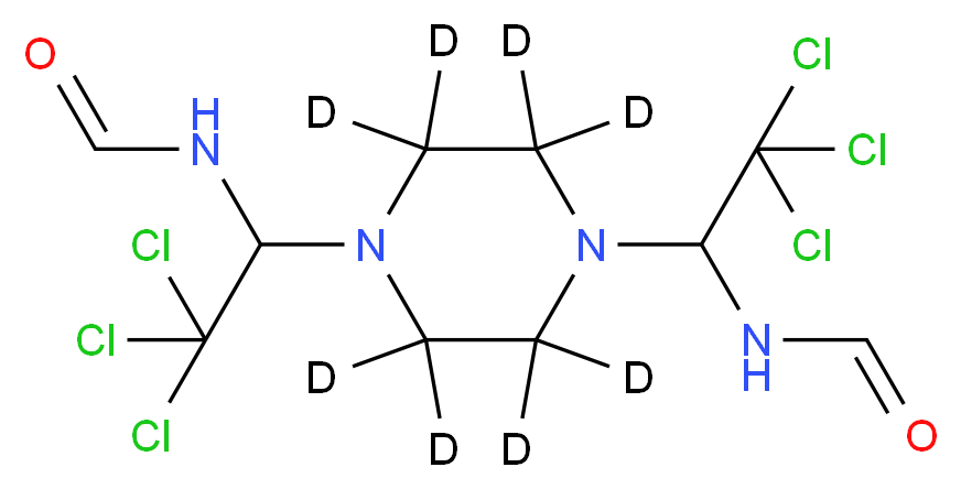 N-{2,2,2-trichloro-1-[4-(2,2,2-trichloro-1-formamidoethyl)(<sup>2</sup>H<sub>8</sub>)piperazin-1-yl]ethyl}formamide_分子结构_CAS_948595-12-8