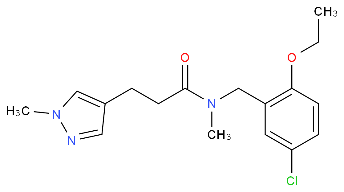 N-(5-chloro-2-ethoxybenzyl)-N-methyl-3-(1-methyl-1H-pyrazol-4-yl)propanamide_分子结构_CAS_)
