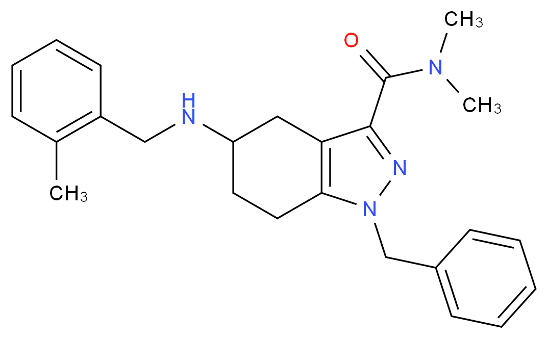 1-benzyl-N,N-dimethyl-5-[(2-methylbenzyl)amino]-4,5,6,7-tetrahydro-1H-indazole-3-carboxamide_分子结构_CAS_)
