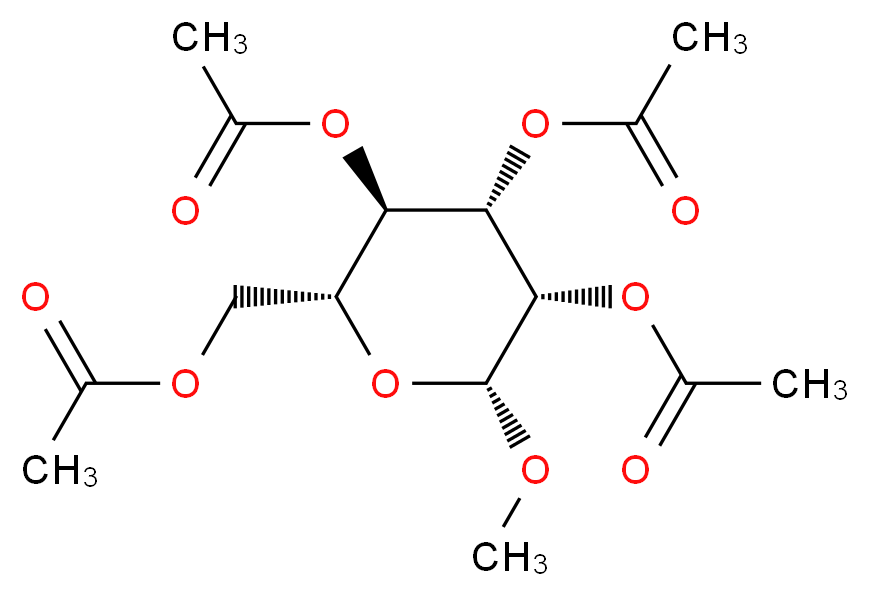 [(2R,3R,4S,5S,6R)-3,4,5-tris(acetyloxy)-6-methoxyoxan-2-yl]methyl acetate_分子结构_CAS_5019-25-0