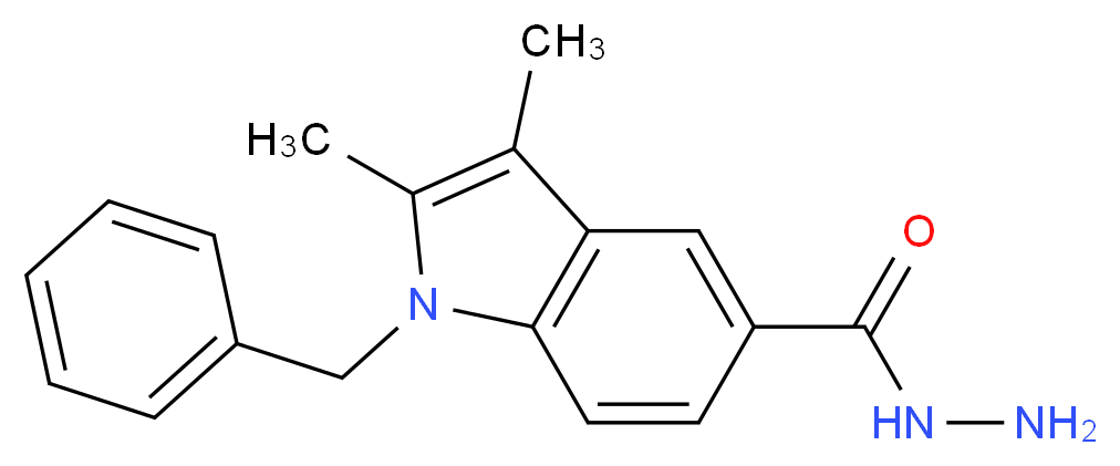 1-benzyl-2,3-dimethyl-1H-indole-5-carbohydrazide_分子结构_CAS_350990-21-5