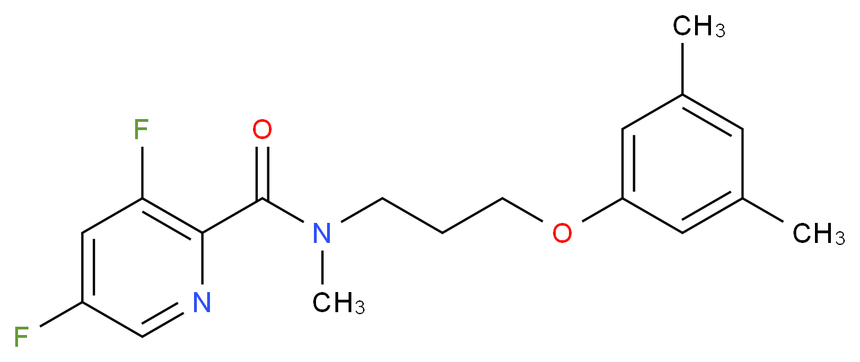 N-[3-(3,5-dimethylphenoxy)propyl]-3,5-difluoro-N-methylpyridine-2-carboxamide_分子结构_CAS_)
