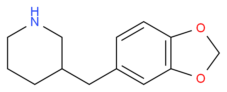 3-[(2H-1,3-benzodioxol-5-yl)methyl]piperidine_分子结构_CAS_955314-95-1