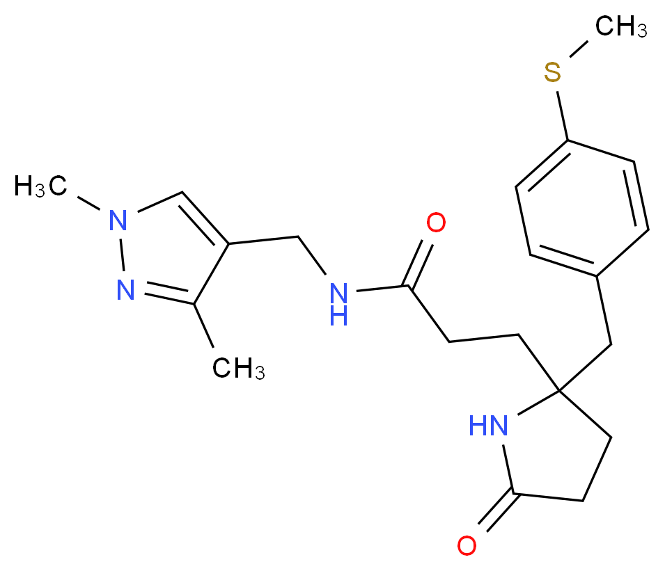 N-[(1,3-dimethyl-1H-pyrazol-4-yl)methyl]-3-{2-[4-(methylthio)benzyl]-5-oxo-2-pyrrolidinyl}propanamide_分子结构_CAS_)
