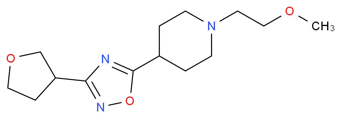 1-(2-methoxyethyl)-4-[3-(tetrahydrofuran-3-yl)-1,2,4-oxadiazol-5-yl]piperidine_分子结构_CAS_)