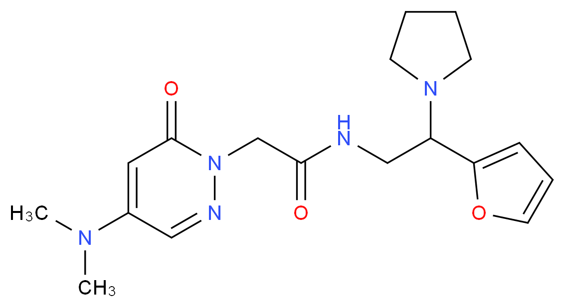 2-[4-(dimethylamino)-6-oxo-1(6H)-pyridazinyl]-N-[2-(2-furyl)-2-(1-pyrrolidinyl)ethyl]acetamide_分子结构_CAS_)