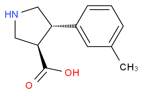 (3R,4S)-4-m-tolylpyrrolidine-3-carboxylic acid_分子结构_CAS_1260591-12-5)