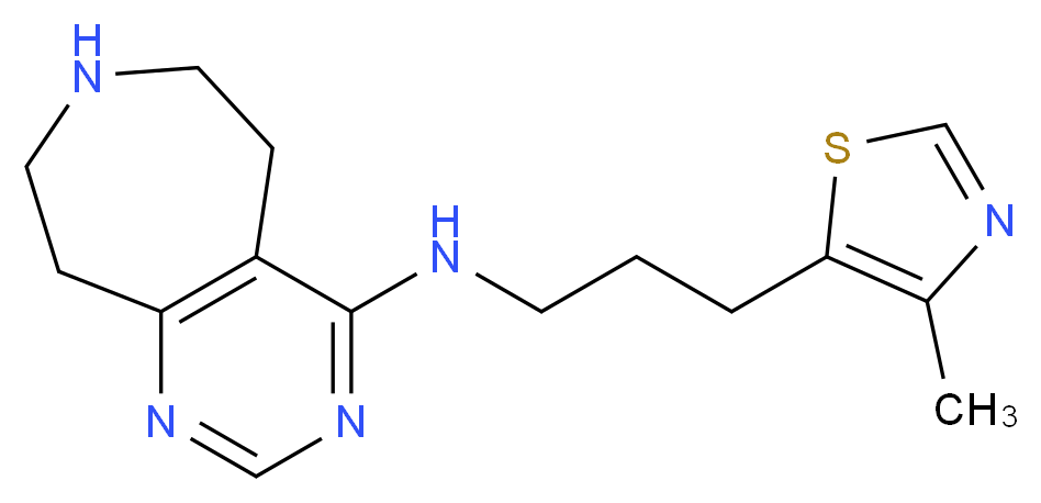 N-[3-(4-methyl-1,3-thiazol-5-yl)propyl]-6,7,8,9-tetrahydro-5H-pyrimido[4,5-d]azepin-4-amine_分子结构_CAS_)