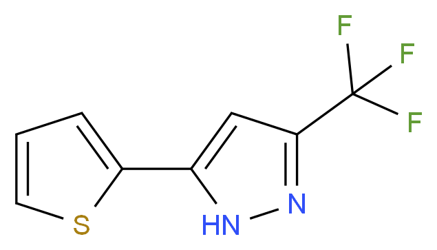 5-(Thien-2-yl)-3-(trifluoromethyl)-1H-pyrazole_分子结构_CAS_26974-16-3)