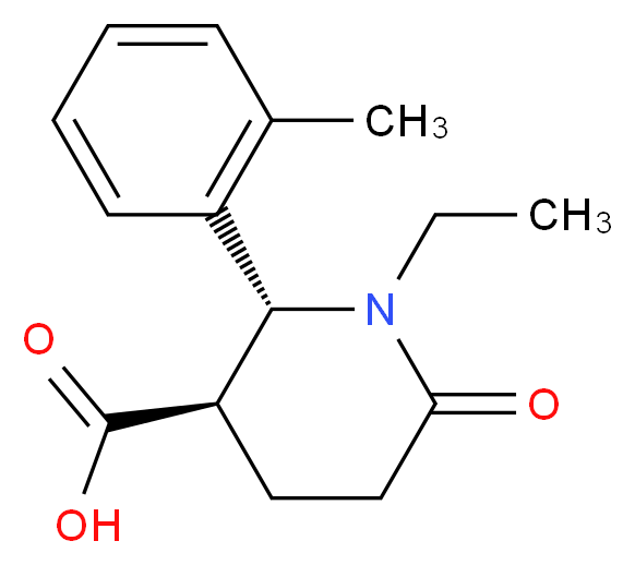 (2R,3R)-1-Ethyl-6-oxo-2-o-tolyl-piperidine-3-carboxylic acid_分子结构_CAS_)