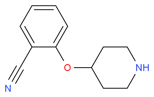 2-(4-哌啶氧基)苯腈_分子结构_CAS_900572-37-4)