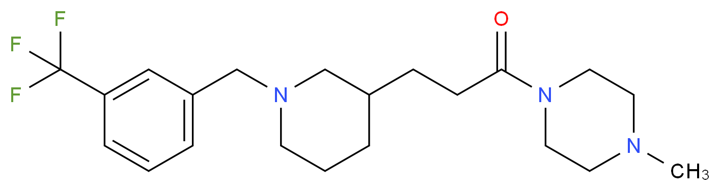 1-methyl-4-(3-{1-[3-(trifluoromethyl)benzyl]-3-piperidinyl}propanoyl)piperazine_分子结构_CAS_)