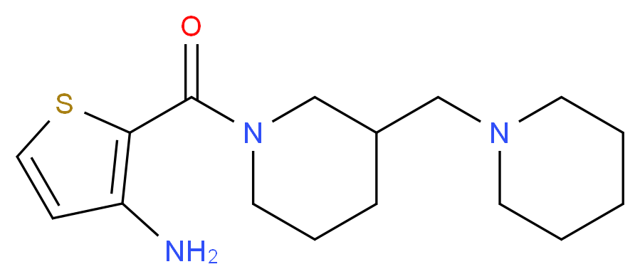 (2-{[3-(1-piperidinylmethyl)-1-piperidinyl]carbonyl}-3-thienyl)amine_分子结构_CAS_)