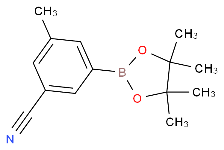 3-methyl-5-(tetramethyl-1,3,2-dioxaborolan-2-yl)benzonitrile_分子结构_CAS_1220219-59-9