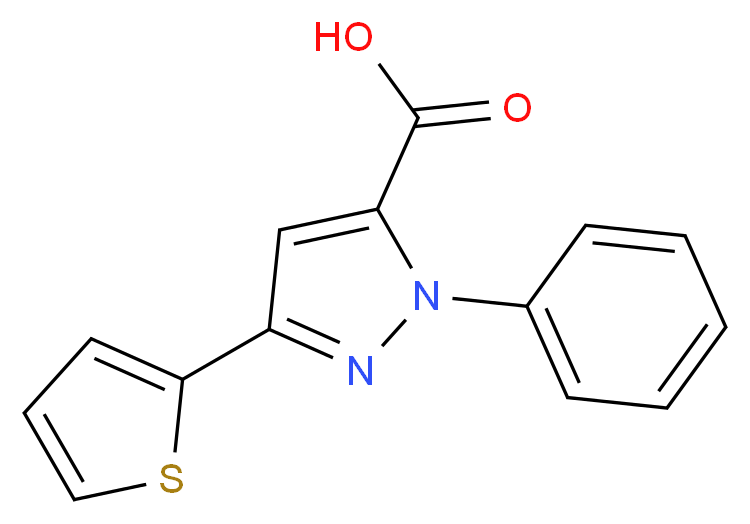 1-phenyl-3-(thiophen-2-yl)-1H-pyrazole-5-carboxylic acid_分子结构_CAS_618382-77-7