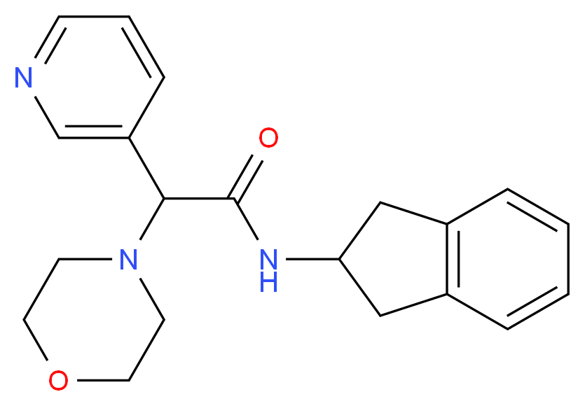 N-(2,3-dihydro-1H-inden-2-yl)-2-(4-morpholinyl)-2-(3-pyridinyl)acetamide_分子结构_CAS_)