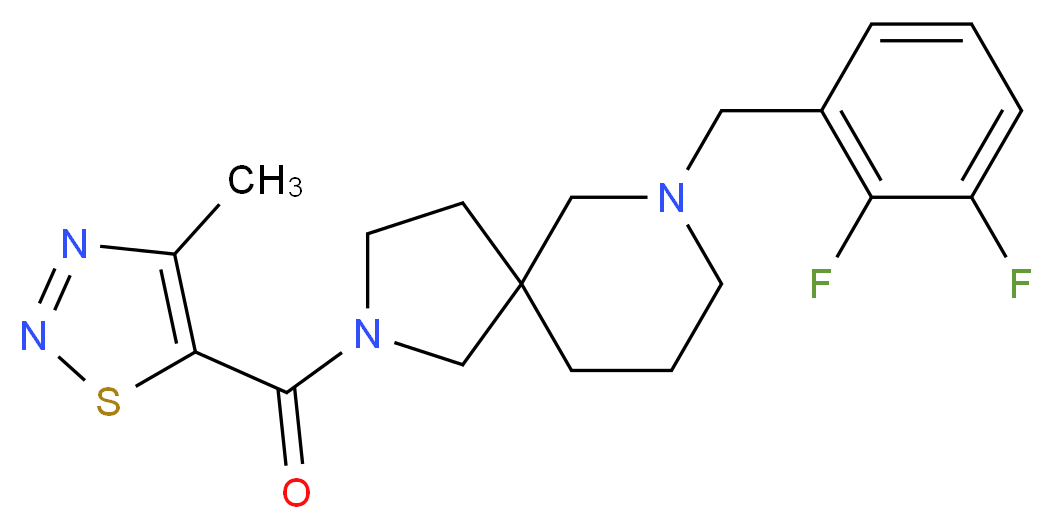 7-(2,3-difluorobenzyl)-2-[(4-methyl-1,2,3-thiadiazol-5-yl)carbonyl]-2,7-diazaspiro[4.5]decane_分子结构_CAS_)