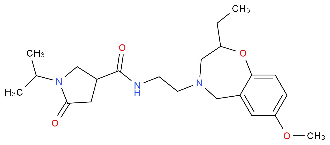 N-[2-(2-ethyl-7-methoxy-2,3-dihydro-1,4-benzoxazepin-4(5H)-yl)ethyl]-1-isopropyl-5-oxo-3-pyrrolidinecarboxamide_分子结构_CAS_)