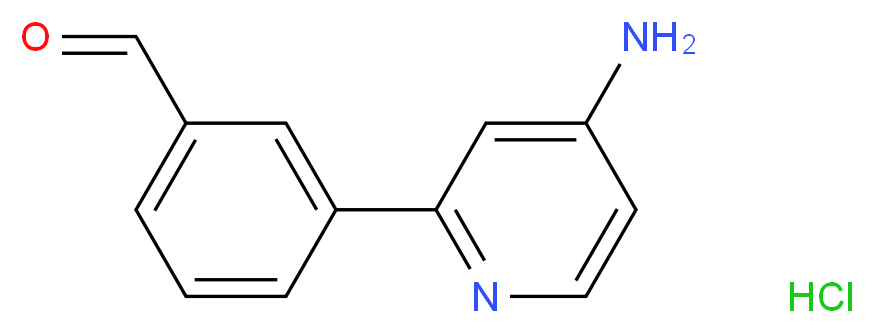 3-(4-aminopyridin-2-yl)benzaldehyde hydrochloride_分子结构_CAS_1334500-04-7