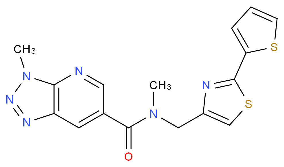 N,3-dimethyl-N-{[2-(2-thienyl)-1,3-thiazol-4-yl]methyl}-3H-[1,2,3]triazolo[4,5-b]pyridine-6-carboxamide_分子结构_CAS_)
