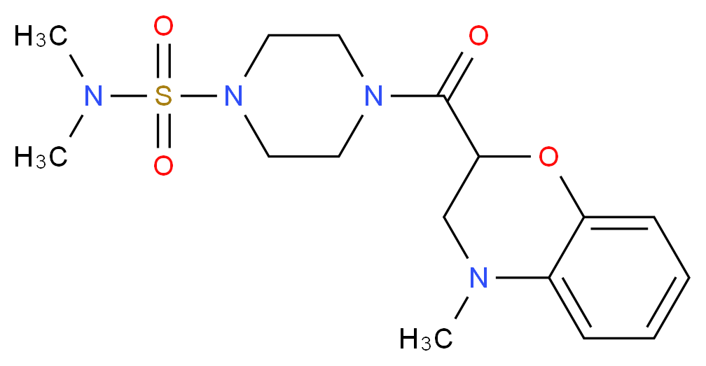 N,N-dimethyl-4-[(4-methyl-3,4-dihydro-2H-1,4-benzoxazin-2-yl)carbonyl]piperazine-1-sulfonamide_分子结构_CAS_)