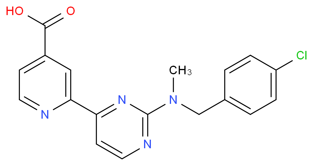 2-{2-[(4-chlorobenzyl)(methyl)amino]pyrimidin-4-yl}isonicotinic acid_分子结构_CAS_)