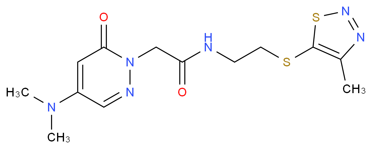 2-[4-(dimethylamino)-6-oxo-1(6H)-pyridazinyl]-N-{2-[(4-methyl-1,2,3-thiadiazol-5-yl)thio]ethyl}acetamide_分子结构_CAS_)