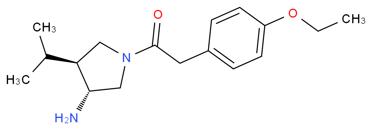 (3R*,4S*)-1-[(4-ethoxyphenyl)acetyl]-4-isopropyl-3-pyrrolidinamine_分子结构_CAS_)