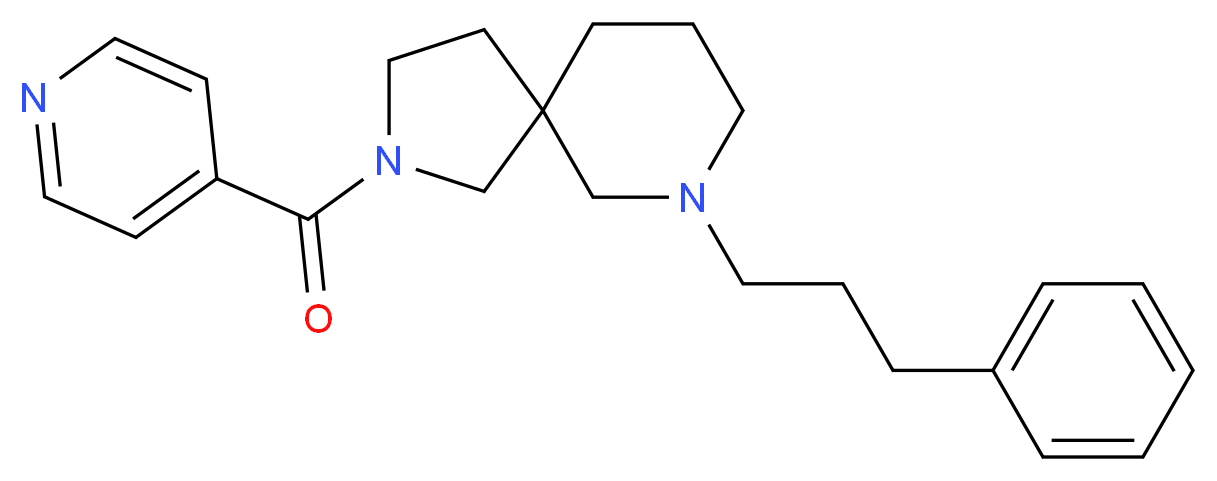 2-isonicotinoyl-7-(3-phenylpropyl)-2,7-diazaspiro[4.5]decane_分子结构_CAS_)