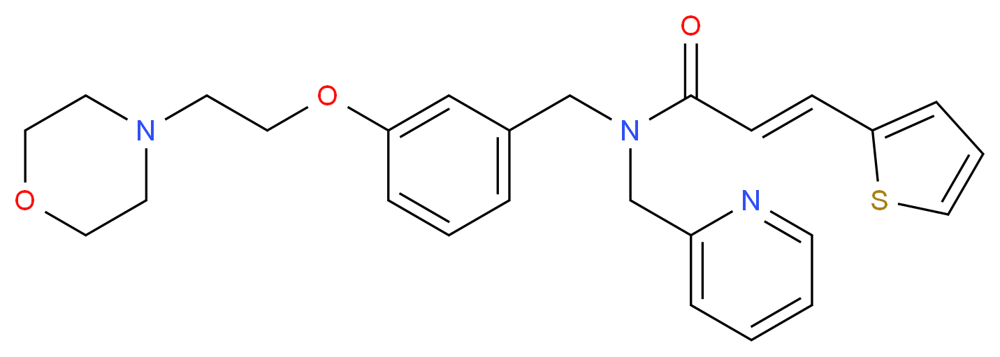 (2E)-N-{3-[2-(4-morpholinyl)ethoxy]benzyl}-N-(2-pyridinylmethyl)-3-(2-thienyl)acrylamide_分子结构_CAS_)