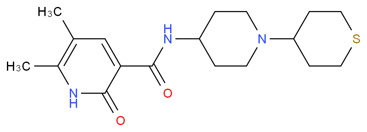 5,6-dimethyl-2-oxo-N-[1-(tetrahydro-2H-thiopyran-4-yl)-4-piperidinyl]-1,2-dihydro-3-pyridinecarboxamide_分子结构_CAS_)