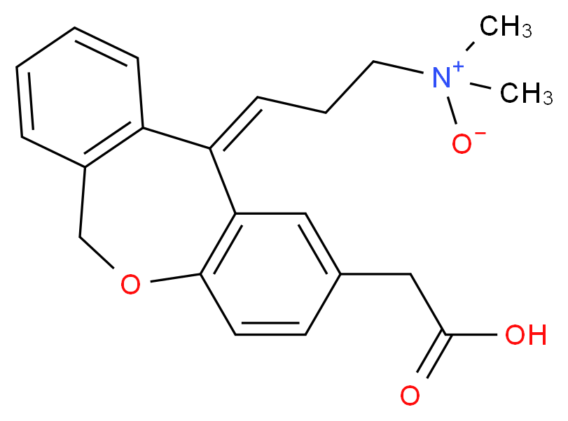 3-[(2Z)-5-(carboxymethyl)-9-oxatricyclo[9.4.0.0<sup>3</sup>,<sup>8</sup>]pentadeca-1(11),3(8),4,6,12,14-hexaen-2-ylidene]-N,N-dimethylpropanamine oxide_分子结构_CAS_203188-31-2