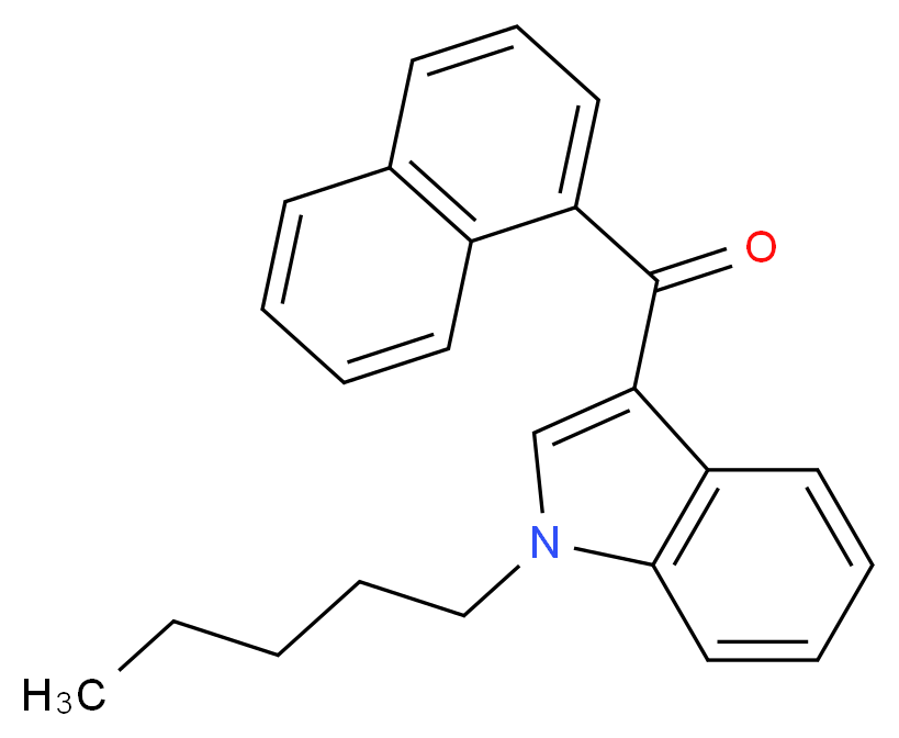 1-戊基-3-(1-萘甲酰基)吲哚_分子结构_CAS_209414-07-3)