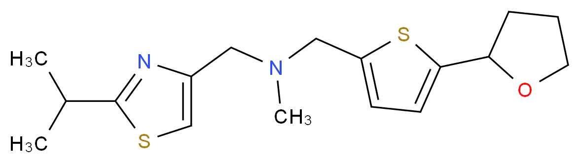 1-(2-isopropyl-1,3-thiazol-4-yl)-N-methyl-N-{[5-(tetrahydrofuran-2-yl)-2-thienyl]methyl}methanamine_分子结构_CAS_)